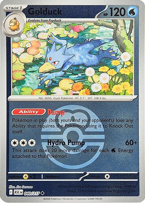 Golduck (Love Ball) 040/217 card from ME: Ascended Heroes
