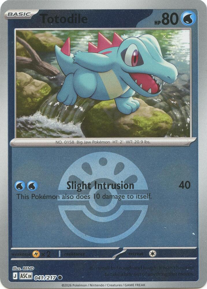 Totodile (Friend Ball) 041/217 card from ME: Ascended Heroes
