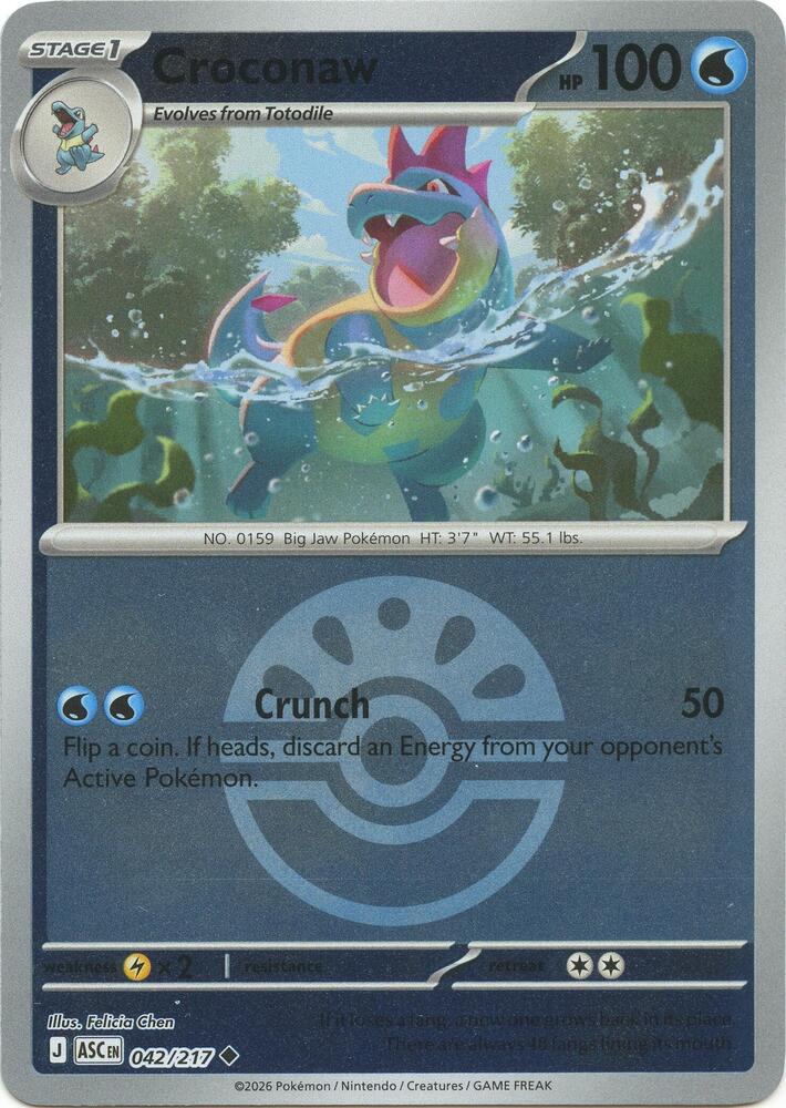 Croconaw (Friend Ball) 042/217 card from ME: Ascended Heroes