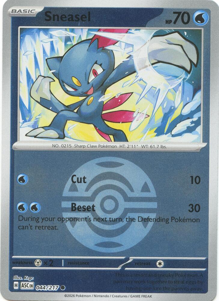 Sneasel (Dusk Ball) 044/217 card from ME: Ascended Heroes