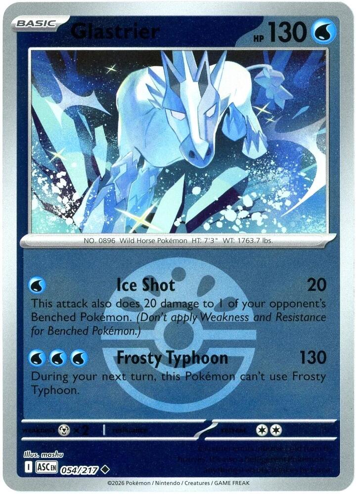 Glastrier (Friend Ball) 054/217 card from ME: Ascended Heroes