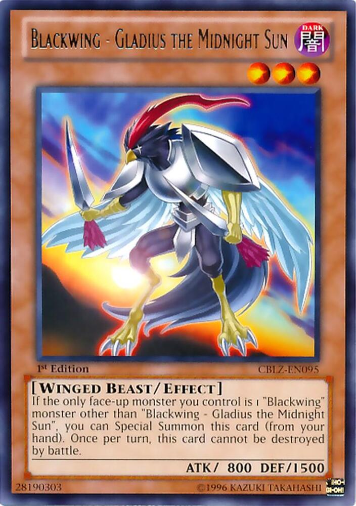 Blackwing - Gladius the Midnight Sun CBLZ-EN095 card from Cosmo Blazer