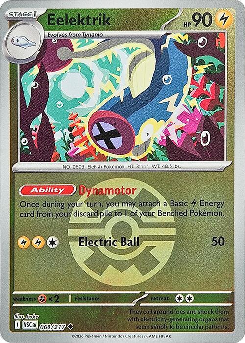 Eelektrik (Quick Ball) 060/217 card from ME: Ascended Heroes