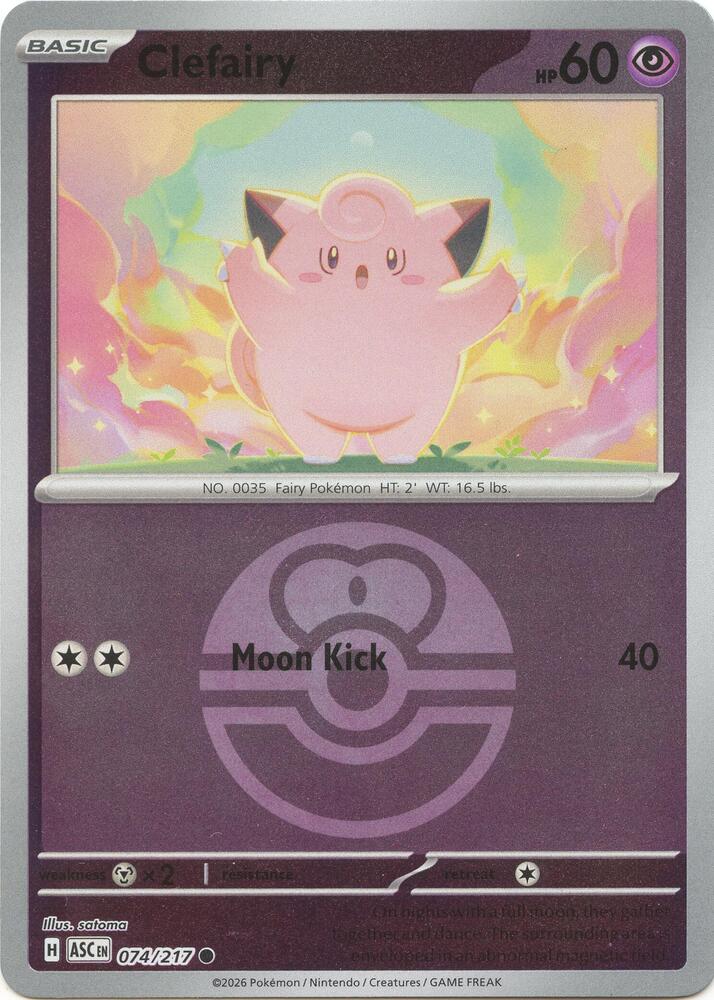 Clefairy (Love Ball) 074/217 card from ME: Ascended Heroes