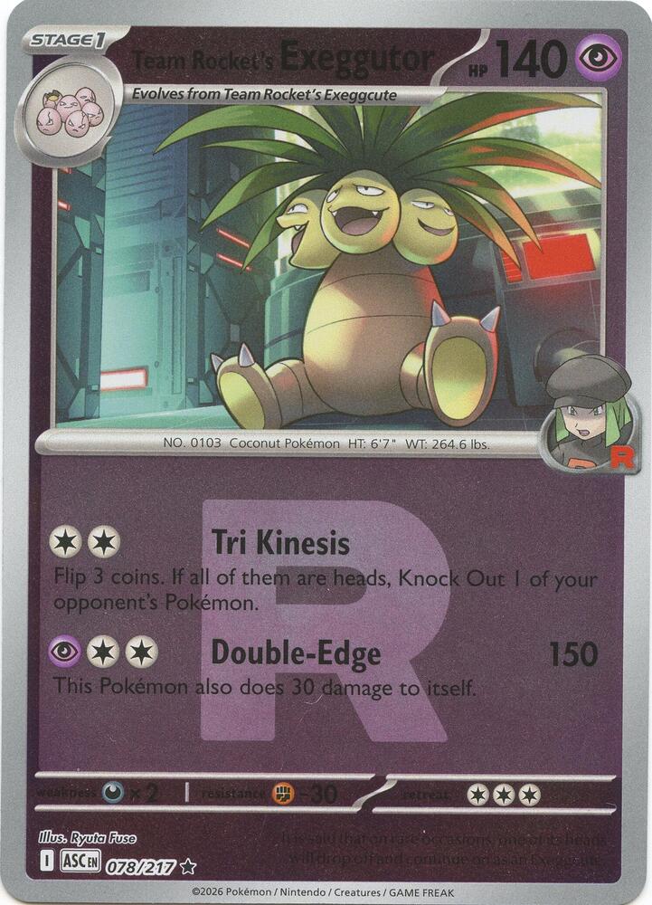 Team Rocket's exeggutor (Team Rocket) 078/217 card from ME: Ascended Heroes