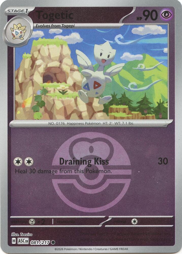 Togetic (Love Ball) 081/217 card from ME: Ascended Heroes