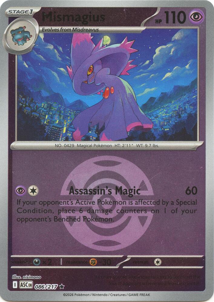 Mismagius (Dusk Ball) 086/217 card from ME: Ascended Heroes