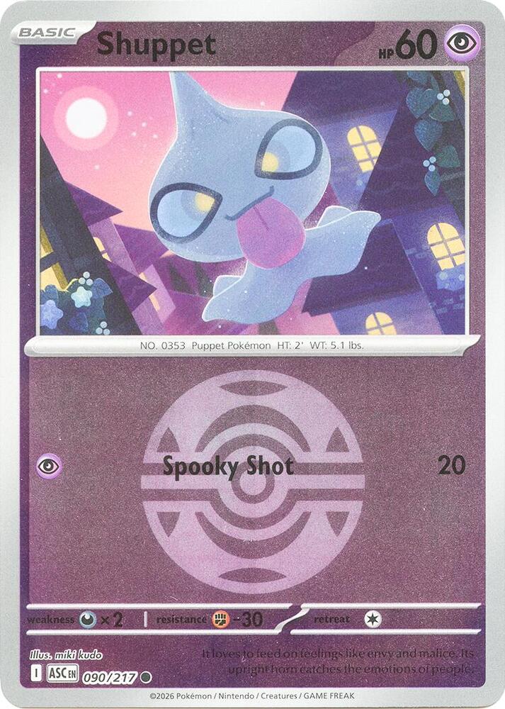 Shuppet (Dusk Ball) 090/217 card from ME: Ascended Heroes