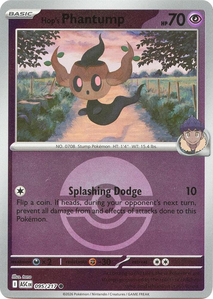 Hop's Phantump (Poke Ball) 095/217 card from ME: Ascended Heroes