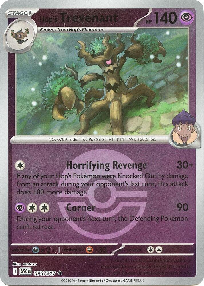 Hop's Trevenant (Poke Ball) 096/217 card from ME: Ascended Heroes