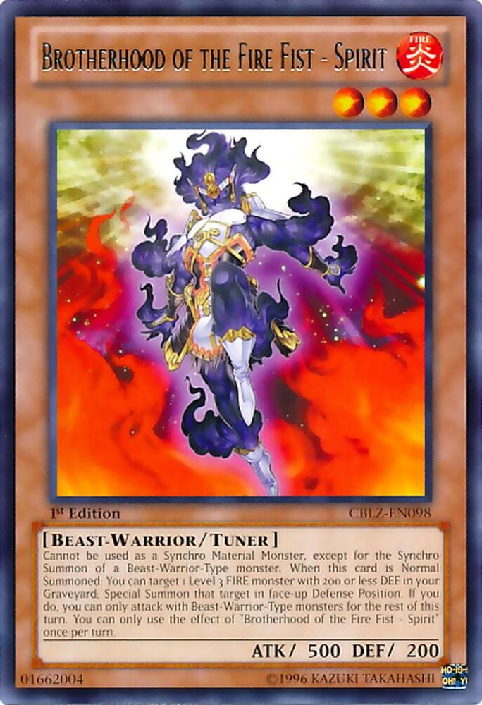Brotherhood of the Fire Fist - Spirit CBLZ-EN098 card from Cosmo Blazer