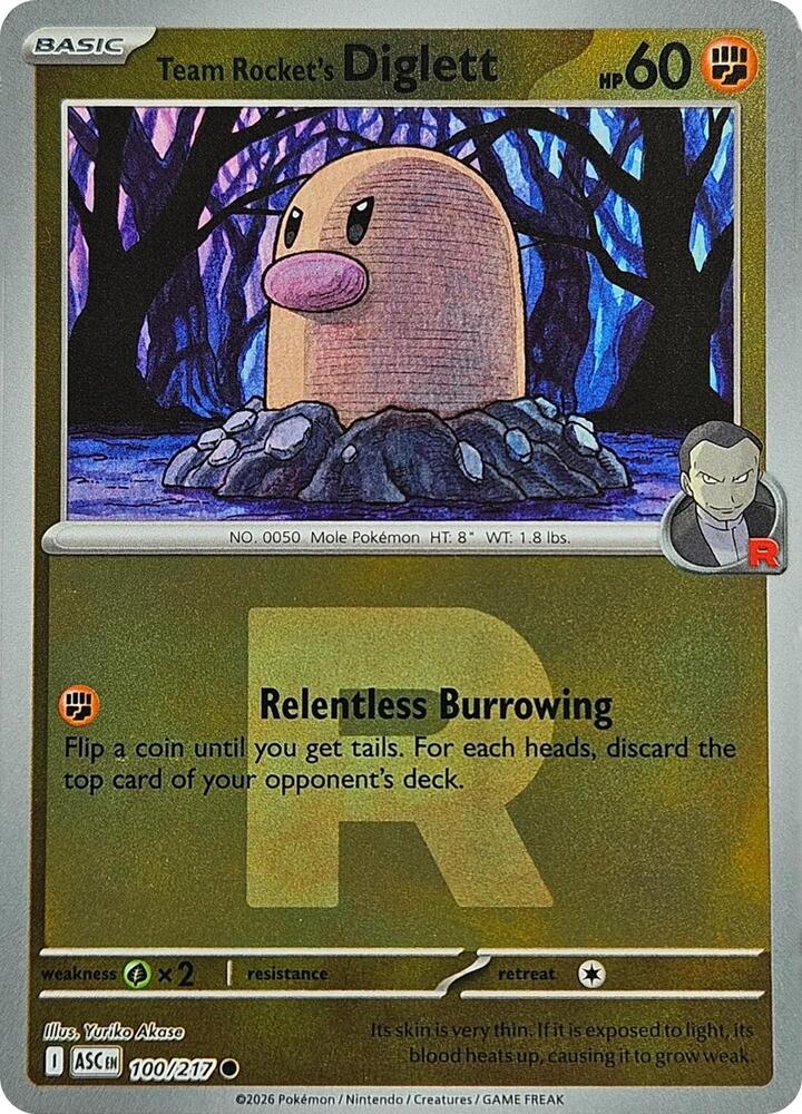 Team Rocket's Diglett (Team Rocket) 100/217 card from ME: Ascended Heroes