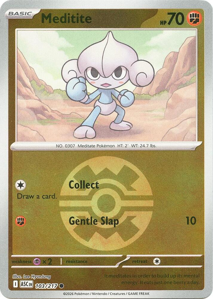 Meditite (Quick Ball) 103/217 card from ME: Ascended Heroes