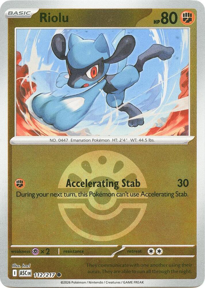 Riolu (Friend Ball) 112/217 card from ME: Ascended Heroes