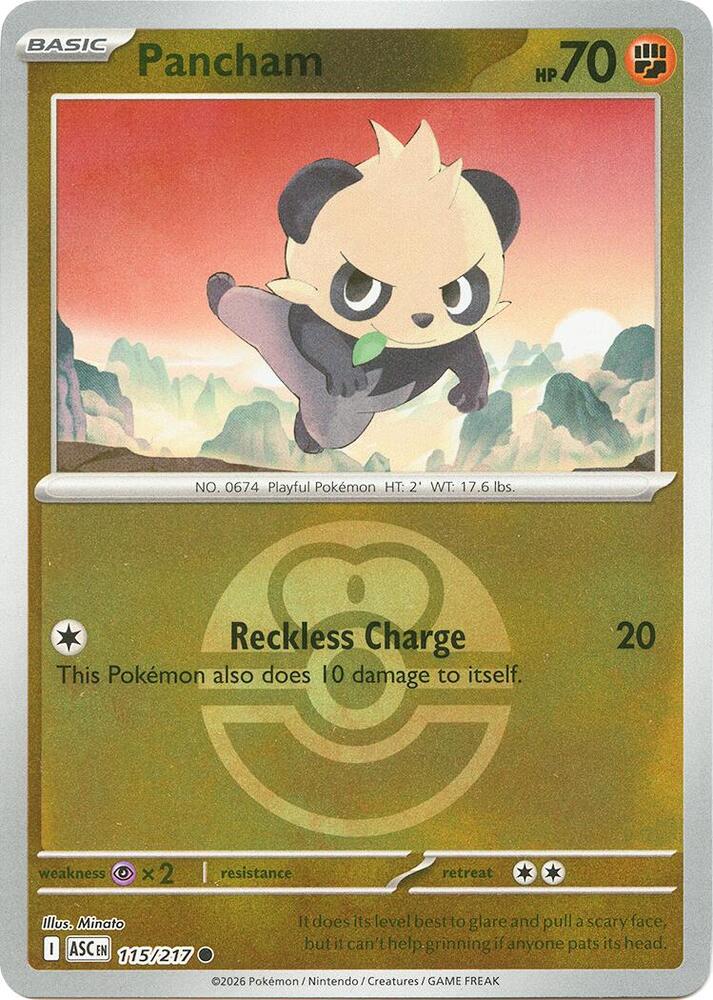 Pancham (Love Ball) 115/217 card from ME: Ascended Heroes