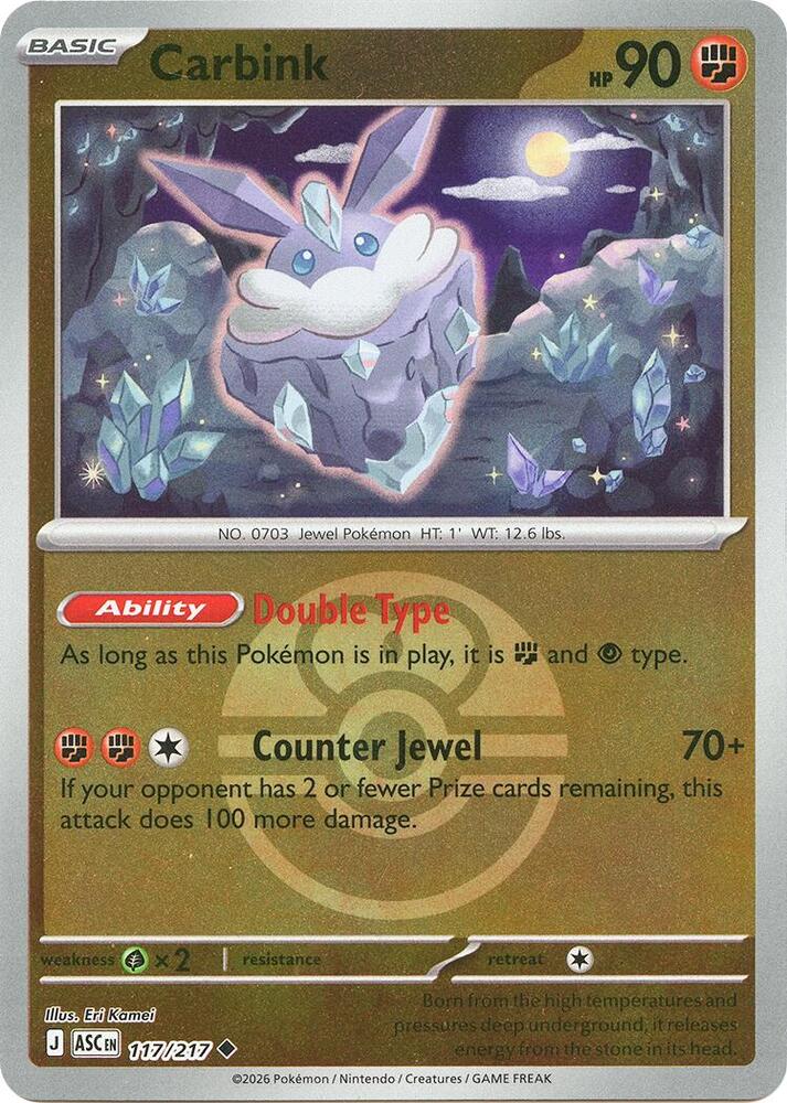 Carbink (Dusk Ball) 117/217 card from ME: Ascended Heroes