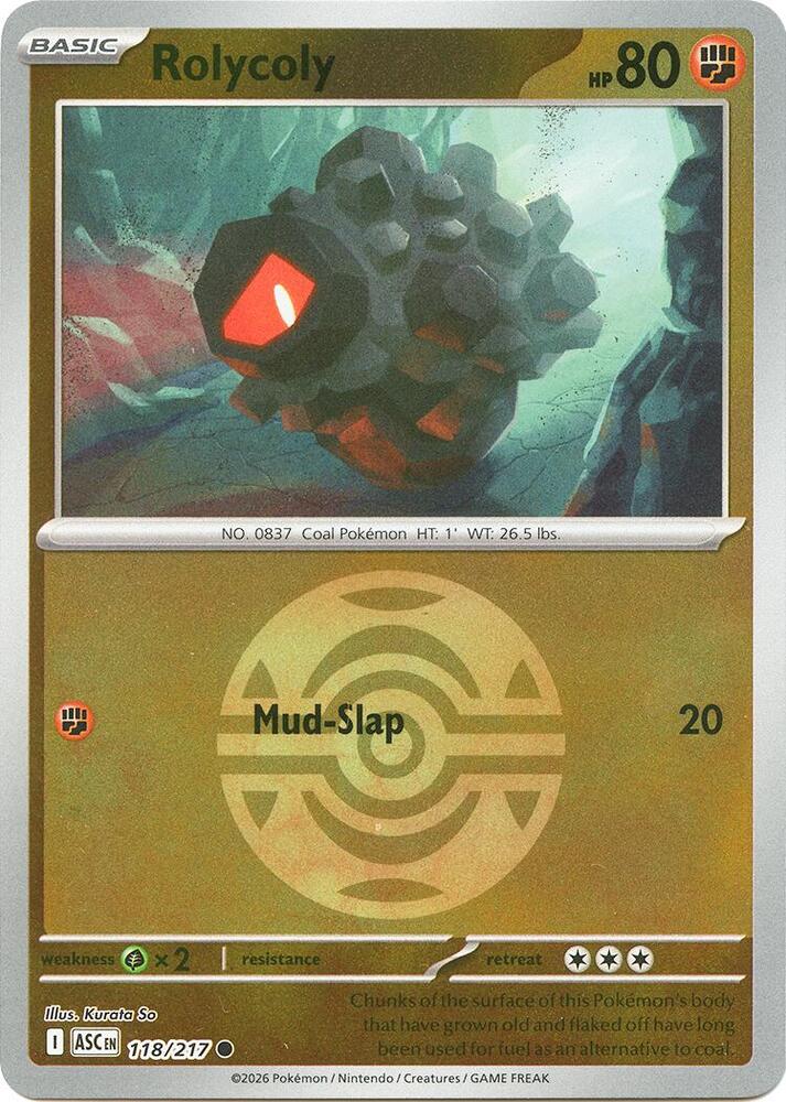 Rolycoly (Dusk Ball) 118/217 card from ME: Ascended Heroes