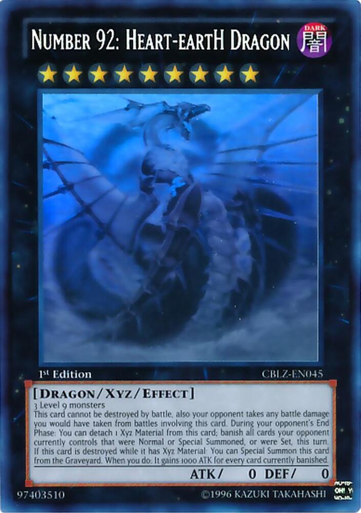 Number 92: Heart-eartH Dragon (Ghost Rare) CBLZ-EN045 card from Cosmo Blazer