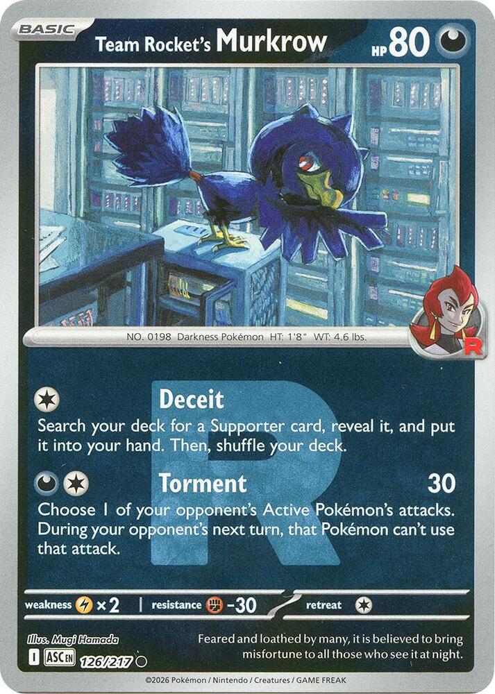 Team Rocket's Murkrow (Team Rocket) 126/217 card from ME: Ascended Heroes