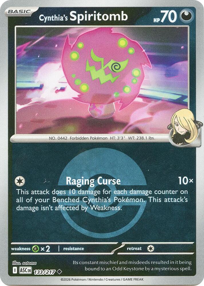 Cynthia's Spiritomb (Poke Ball) 133/217 card from ME: Ascended Heroes