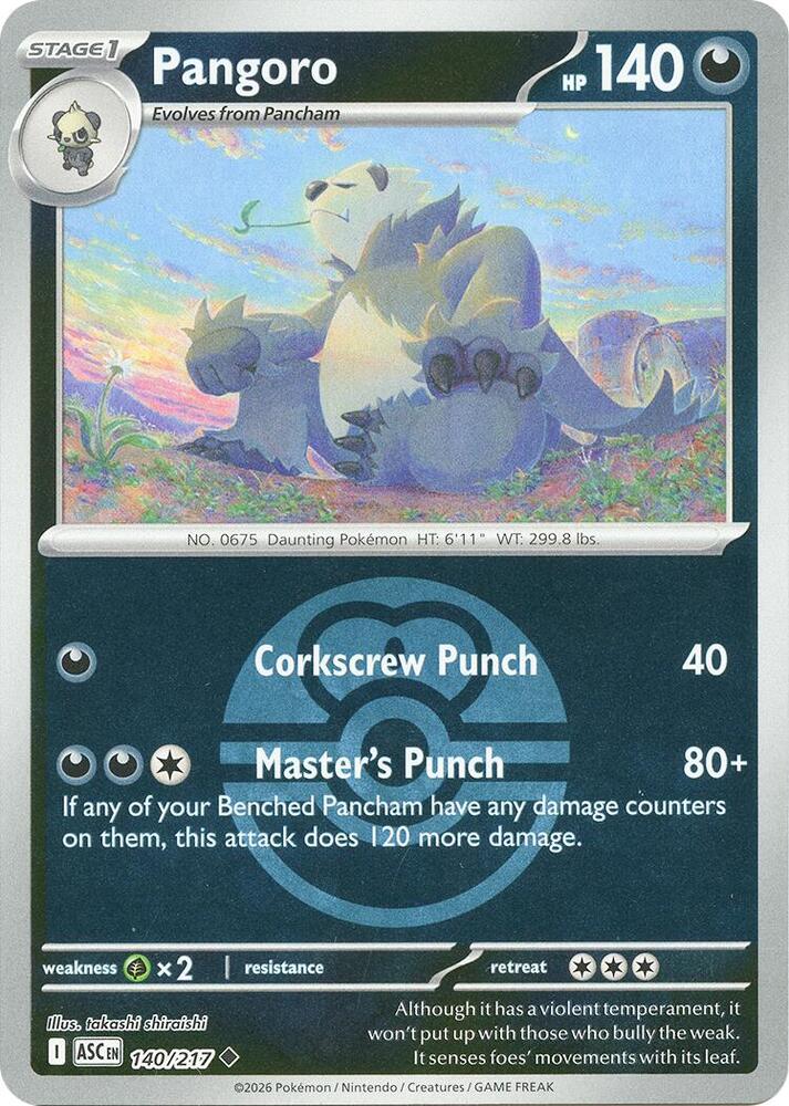 Pangoro (Love Ball) 140/217 card from ME: Ascended Heroes