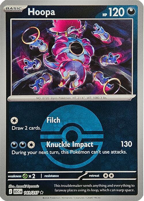 Hoopa (Poke Ball) 141/217 card from ME: Ascended Heroes