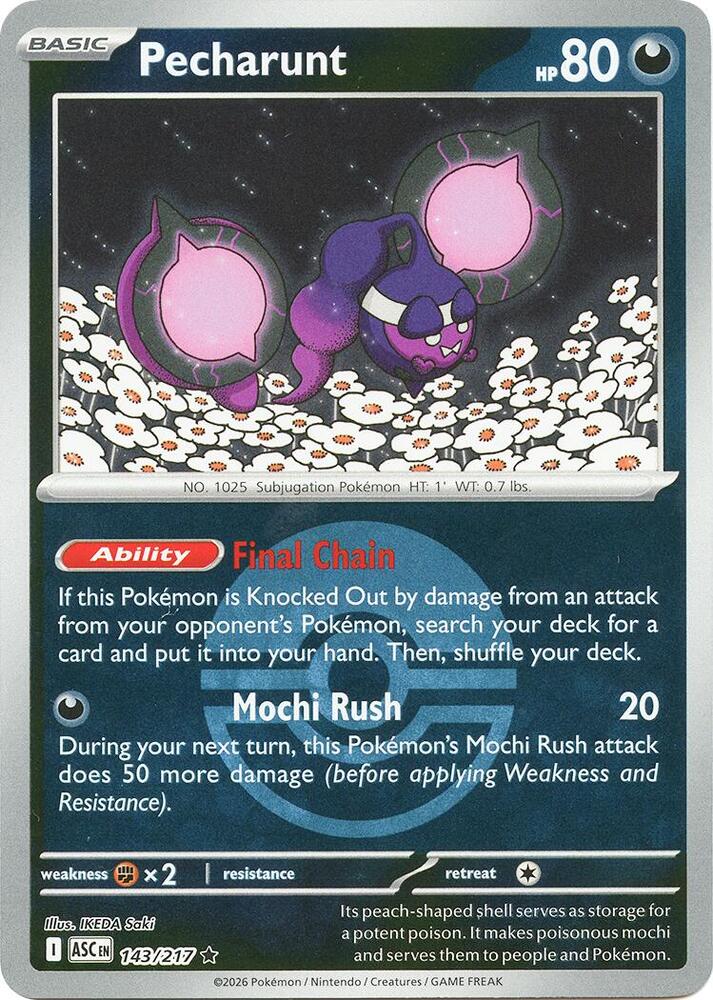 Pecharunt (Poke Ball) 143/217 card from ME: Ascended Heroes