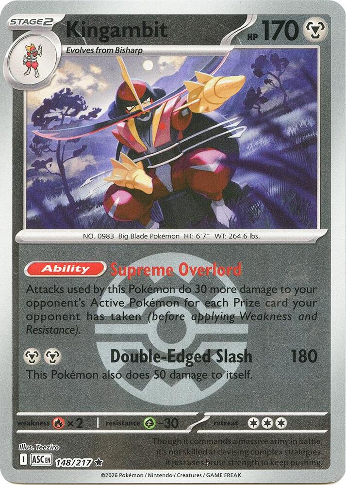 Kingambit (Quick Ball) 148/217 card from ME: Ascended Heroes