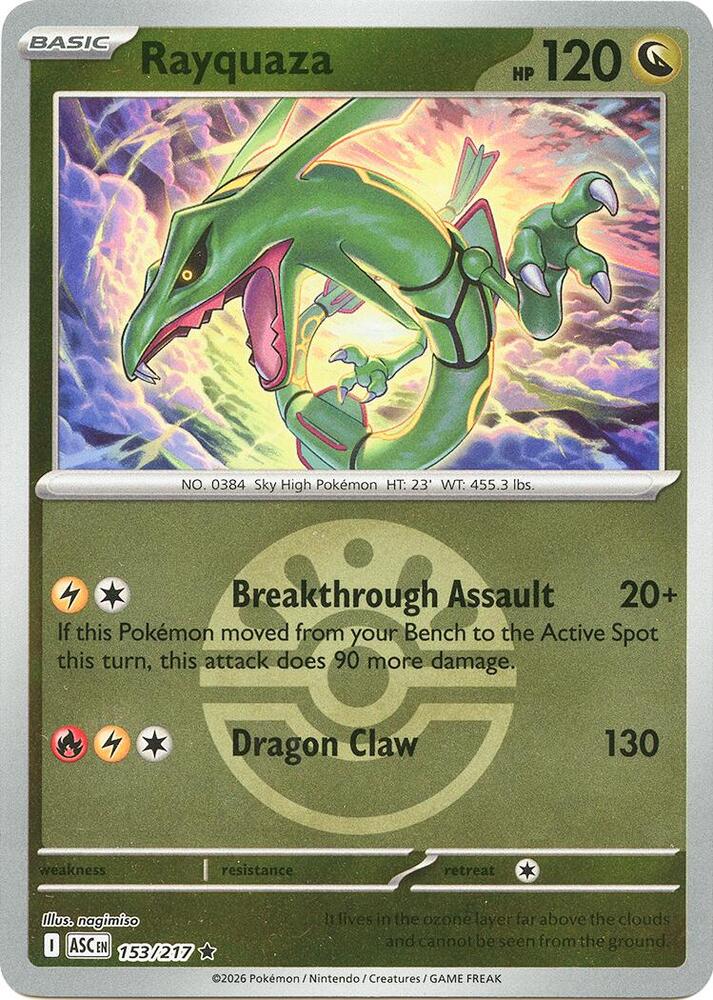 Rayquaza (Friend Ball) 153/217 card from ME: Ascended Heroes