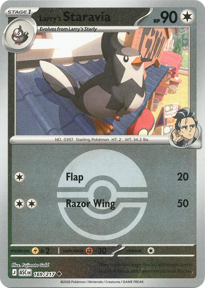 Larry's Staravia (Poke Ball) 169/217 card from ME: Ascended Heroes