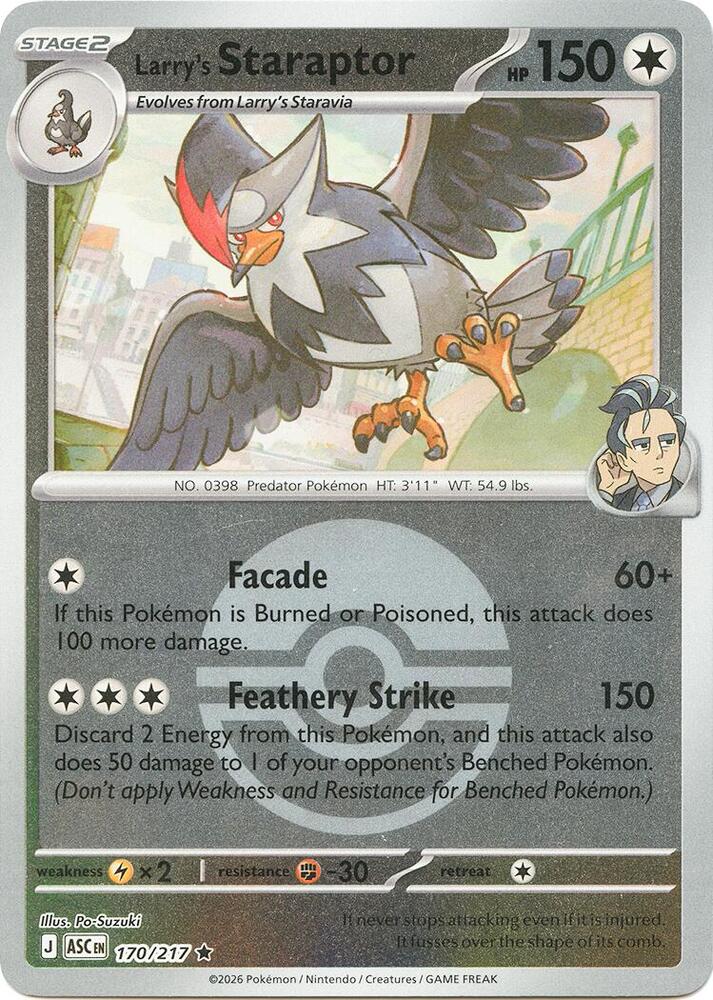 Larry's Staraptor (Poke Ball) 170/217 card from ME: Ascended Heroes