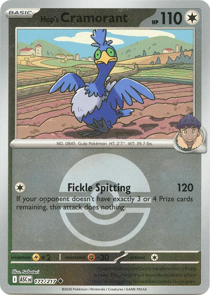 Hop's Cramorant (Poke Ball) 177/217 card from ME: Ascended Heroes