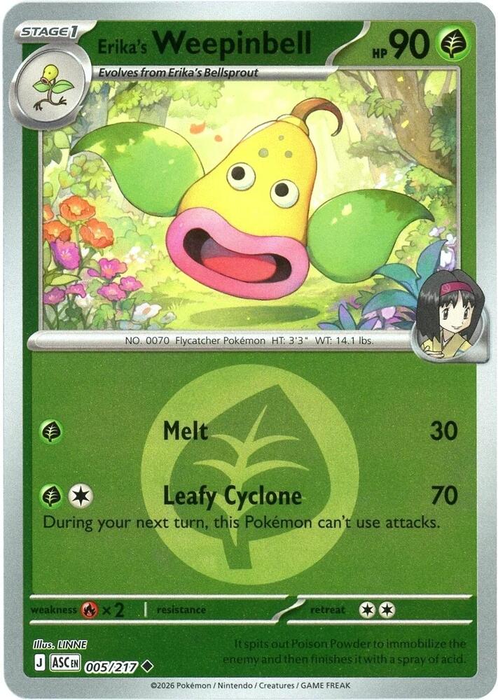Erika's Weepinbell (Energy Symbol Pattern) 005/217 card from ME: Ascended Heroes