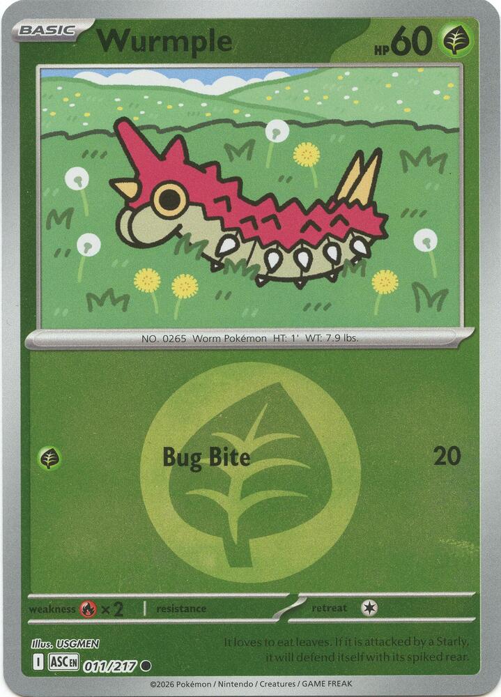 Wurmple (Energy Symbol Pattern) 011/217 card from ME: Ascended Heroes