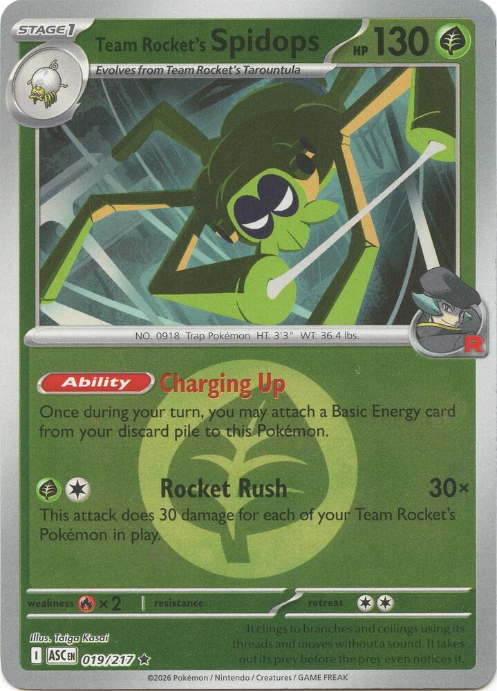 Team Rocket's Spidops (Energy Symbol Pattern) 019/217 card from ME: Ascended Heroes