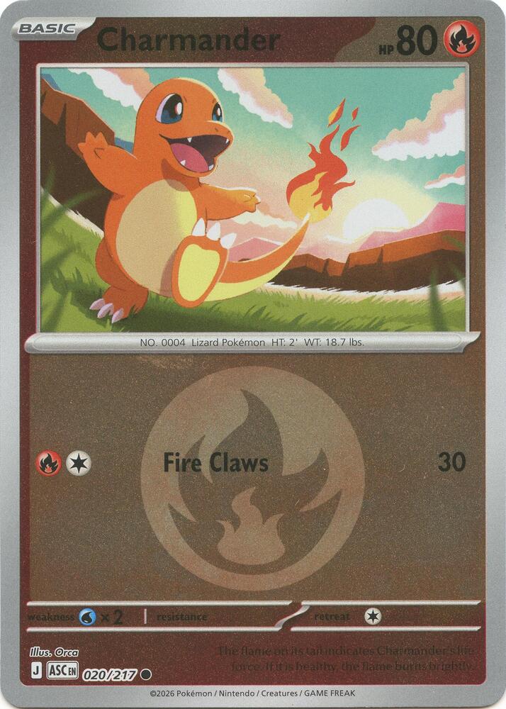 Charmander (Energy Symbol Pattern) 020/217 card from ME: Ascended Heroes