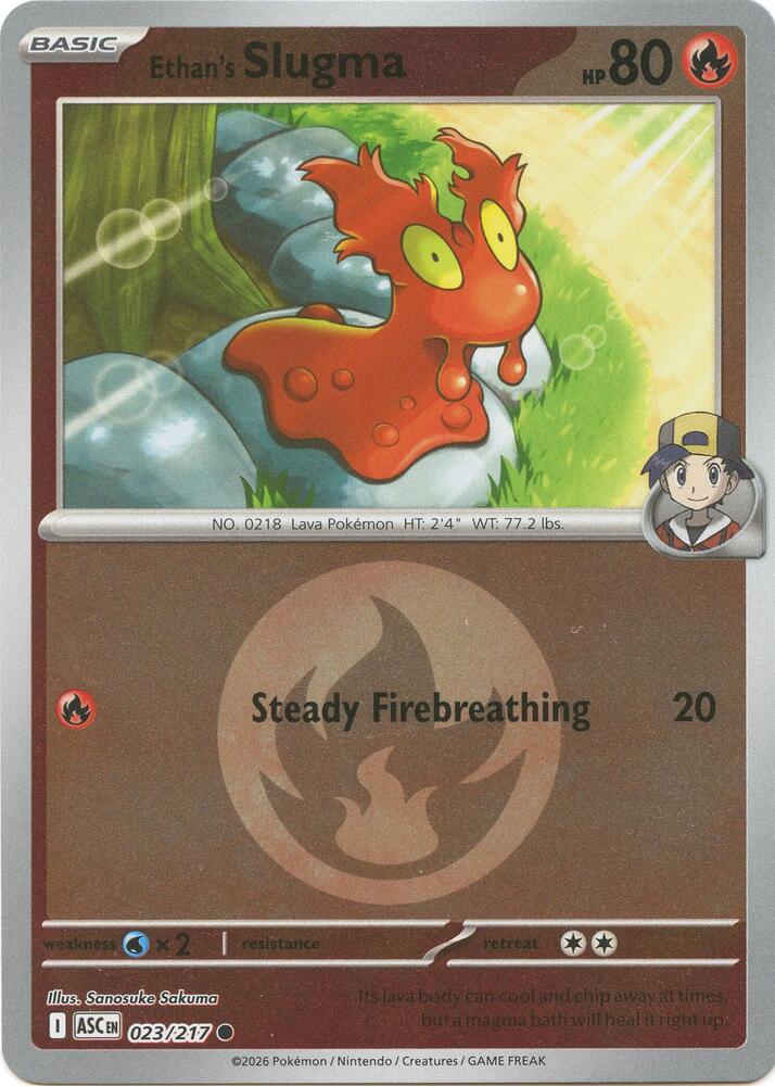 Ethan's Slugma (Energy Symbol Pattern) 023/217 card from ME: Ascended Heroes