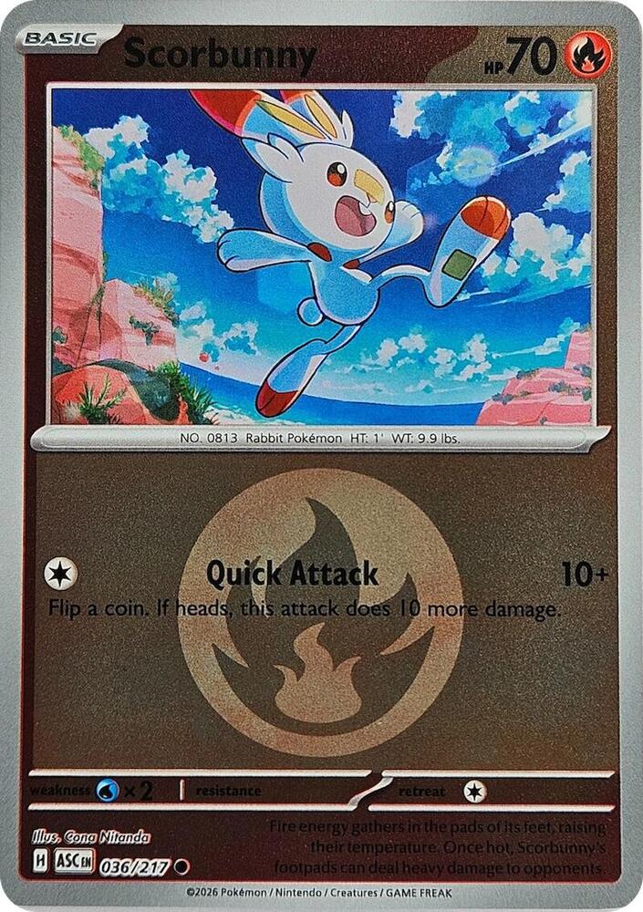 Scorbunny (Energy Symbol Pattern) 036/217 card from ME: Ascended Heroes