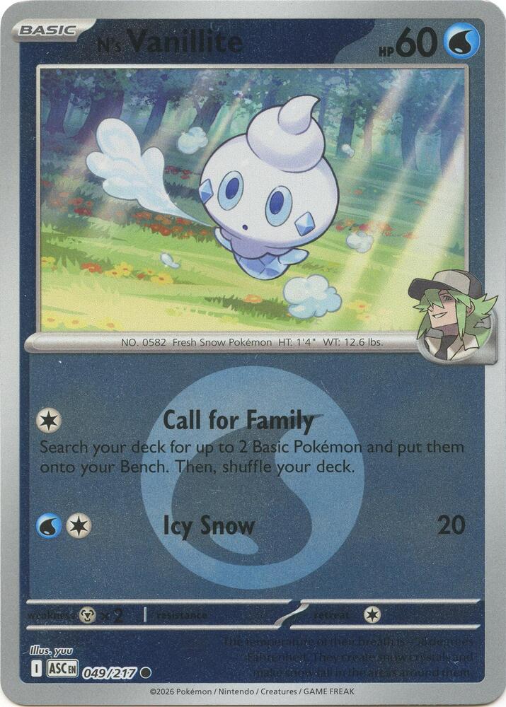 N's Vanillite (Energy Symbol Pattern) 049/217 card from ME: Ascended Heroes