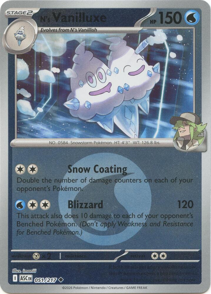 N's Vanilluxe (Energy Symbol Pattern) 051/217 card from ME: Ascended Heroes
