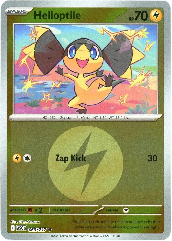 Helioptile (Energy Symbol Pattern) 063/217 card from ME: Ascended Heroes