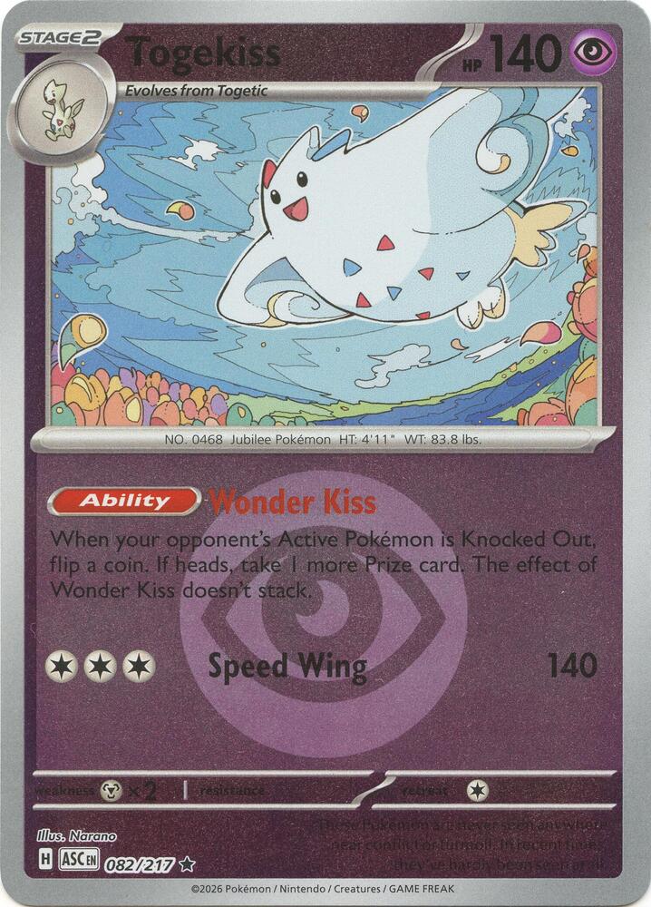 Togekiss (Energy Symbol Pattern) 082/217 card from ME: Ascended Heroes