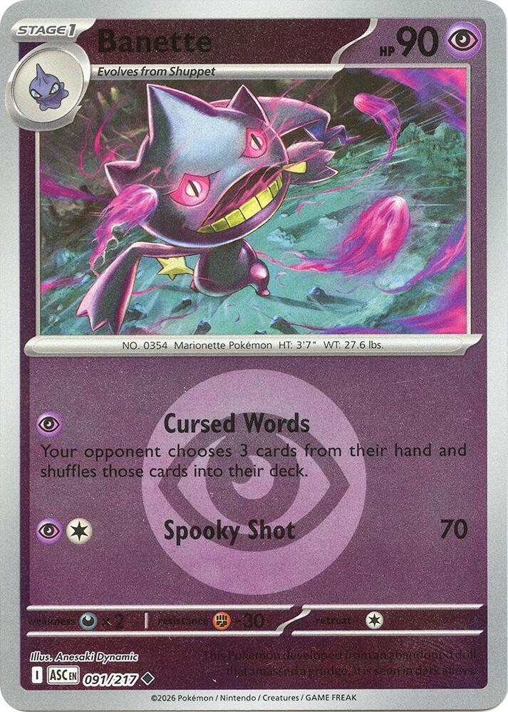 Banette (Energy Symbol Pattern) 091/217 card from ME: Ascended Heroes