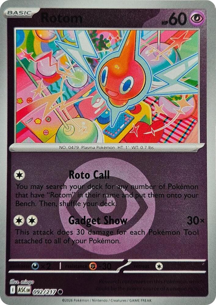 Rotom (Energy Symbol Pattern) 092/217 card from ME: Ascended Heroes