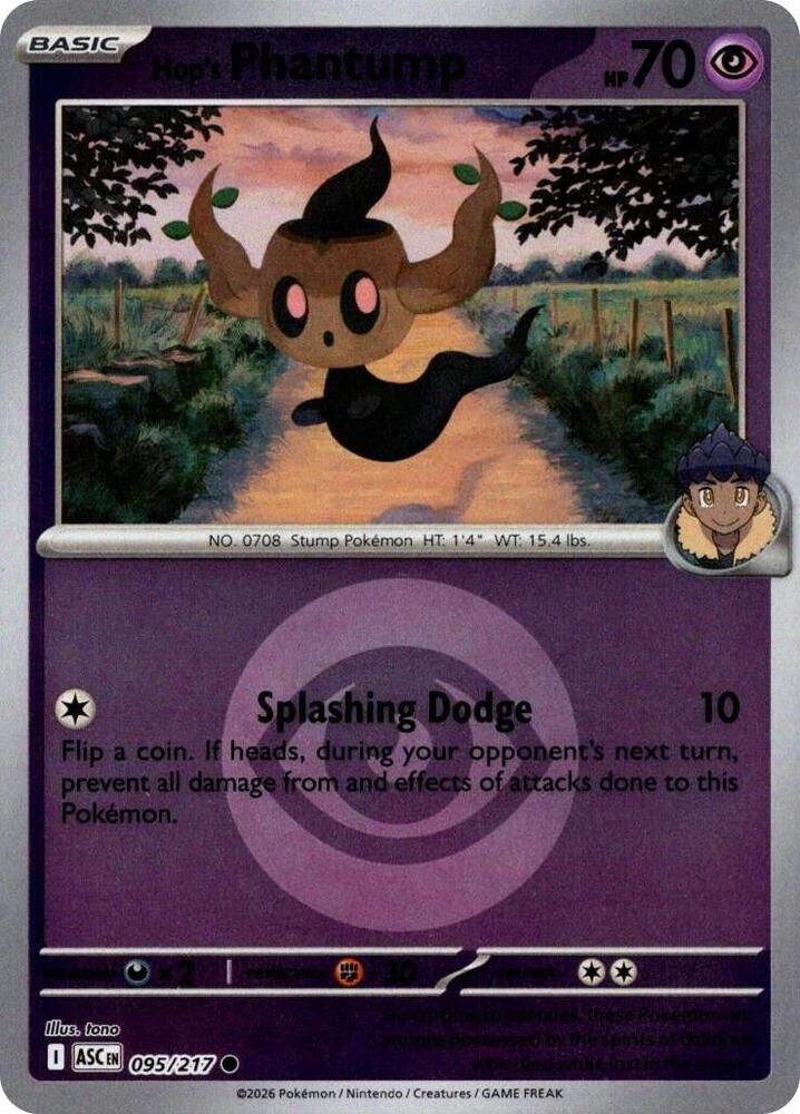 Hop's Phantump (Energy Symbol Pattern) 095/217 card from ME: Ascended Heroes