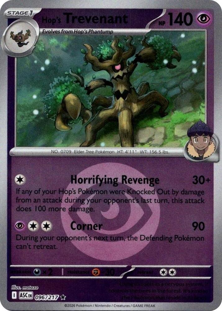 Hop's Trevenant (Energy Symbol Pattern) 096/217 card from ME: Ascended Heroes