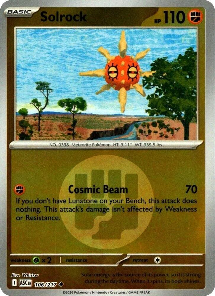 Solrock (Energy Symbol Pattern) 106/217 card from ME: Ascended Heroes