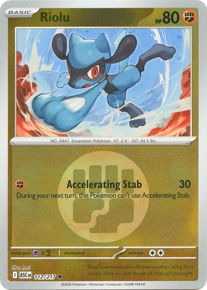 Riolu (Energy Symbol Pattern) 112/217 card from ME: Ascended Heroes