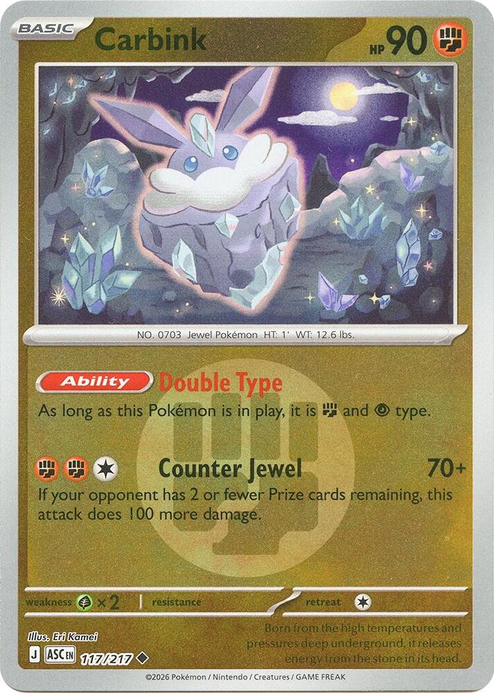 Carbink (Energy Symbol Pattern) 117/217 card from ME: Ascended Heroes