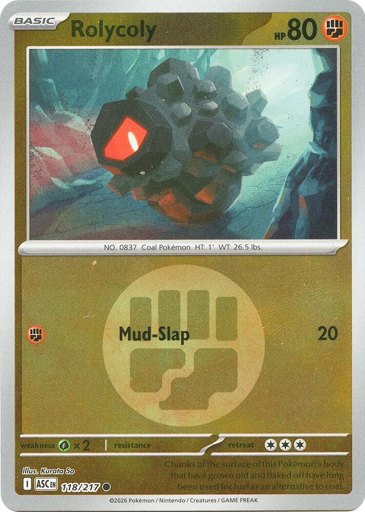 Rolycoly (Energy Symbol Pattern) 118/217 card from ME: Ascended Heroes